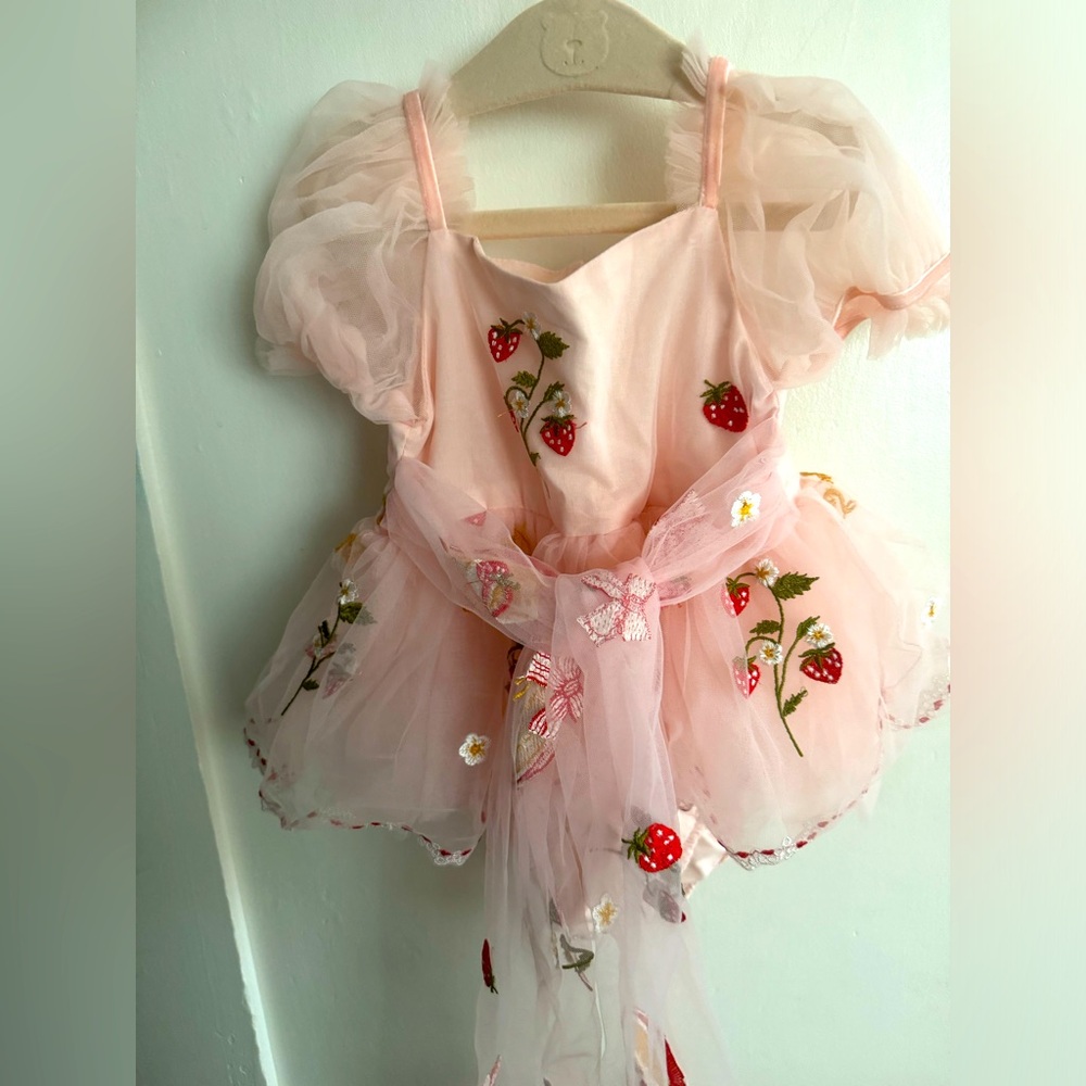 Arabella and Rose Strawberry Fields Romper